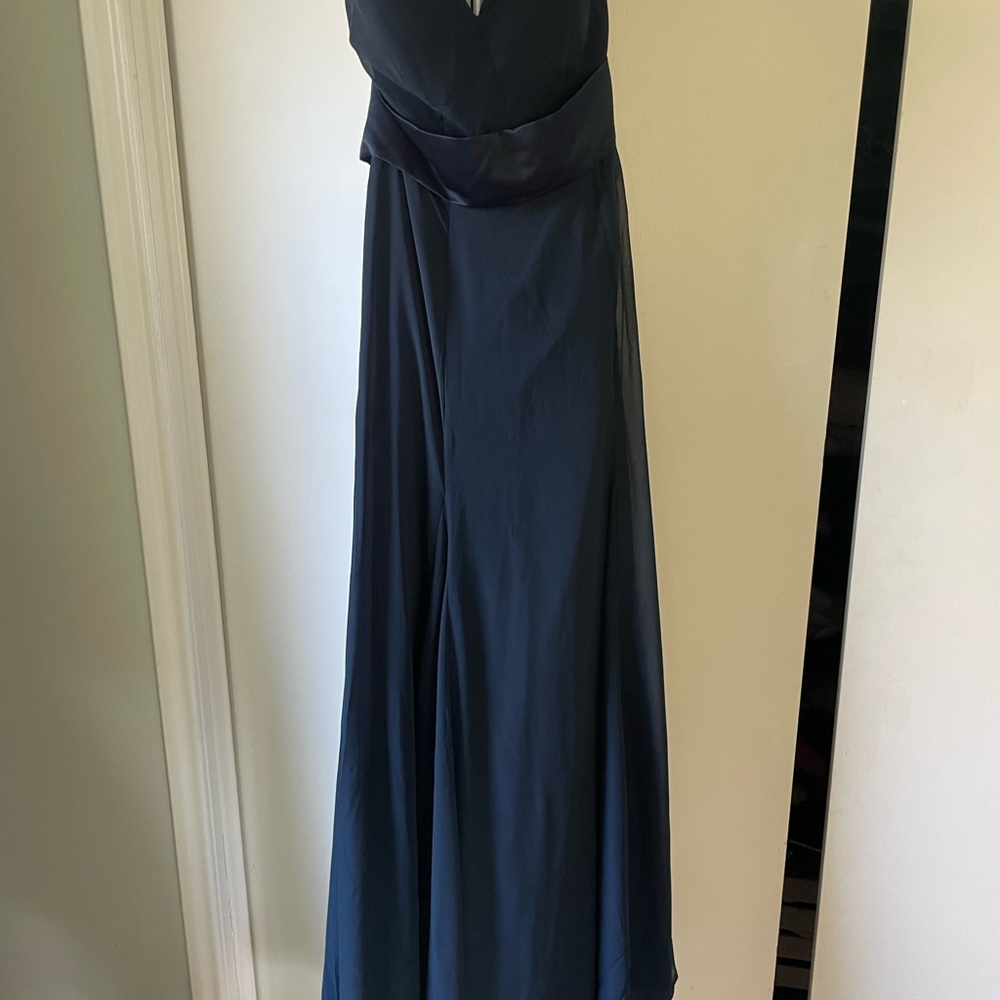 Azazie Navy Blue Maxi Gown